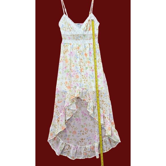 Rue 21 - Women's Summer Sleeveless High Low Hem Ruffle Floral Dress - White - XS - Picture 7 of 16